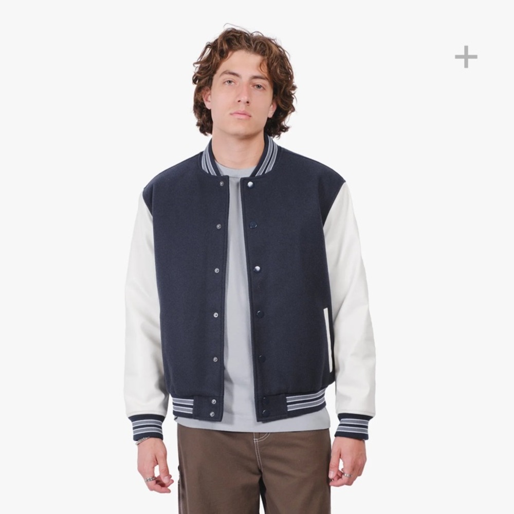 Brooklyn Cloth Black and Gray Varsity Jacket